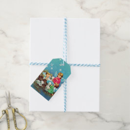 Retro-Jahrgang Weihnachtsangeln Geschenkanhänger