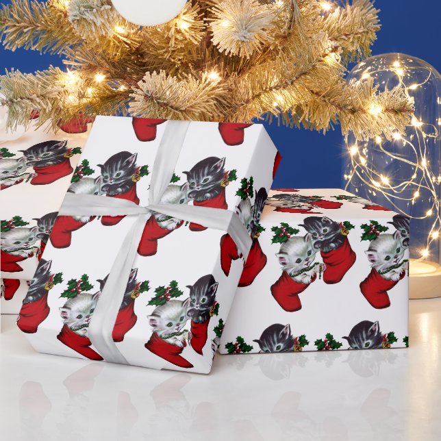 Retro-Jahrgang Weihnachtskacheln Geschenkpapier (Feiertage)