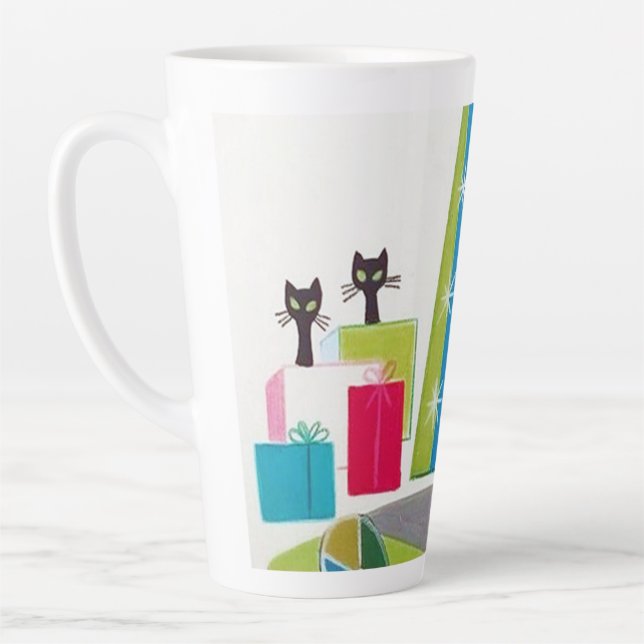 Retro-Jahrgang Weihnachtskatzen Urlaub Milchtasse (Links)