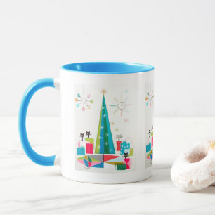 Retro-Jahrgang Weihnachtskatzen Urlaub Tasse