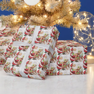 Retro-Jahrgang Weihnachtskatzenjause gekachelt Geschenkpapier