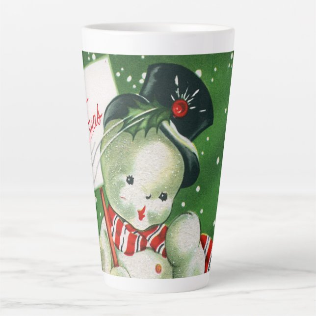 Retro-Jahrgang Weihnachtsschneezeit Milchtasse (Vorderseite)