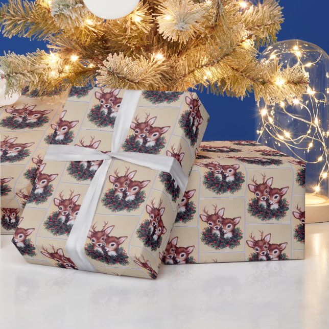 Retro-Jahrgang Weihnachtswildkachel Holiday Geschenkpapier (Feiertage)