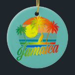 Retro Jamaica Summer Beach Vacation For Men Women Keramik Ornament<br><div class="desc">Retro Jamaica Summer Beach Vacation For Men Women Family Gift. Perfect gift for your dad,  mom,  papa,  men,  women,  friend and family members on Thanksgiving Day,  Christmas Day,  Mothers Day,  Fathers Day,  4th of July,  1776 Independent day,  Veterans Day,  Halloween Day,  Patrick's Day</div>