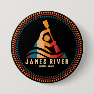 Retro James River Kayaking Button