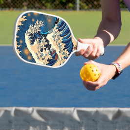 Retro Japanisch Great Wave Art Pickleball Schläger