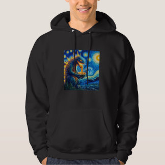 Retro Japanisch Kaiju Eating Ramen Starry Night Pa Hoodie