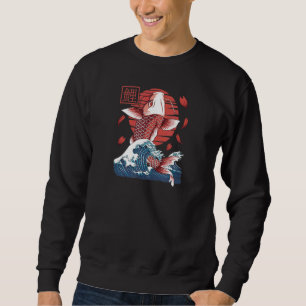 Retro Japanisch Koi Fish Great Wave Kanagawa Sweatshirt