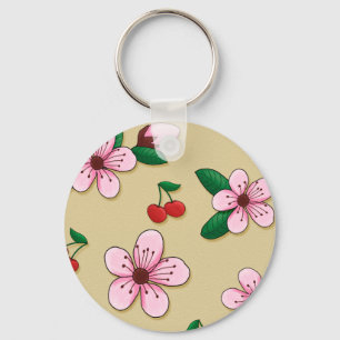 Retro japanische Kirschblüte Keycain Schlüsselanhänger