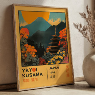 Retro-Japanische Landschaft Yayoi Kusama Ausstellu Poster