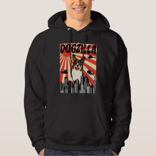 Retro Japanischer Dogzilla Cardigan Welsh Corgi Hoodie