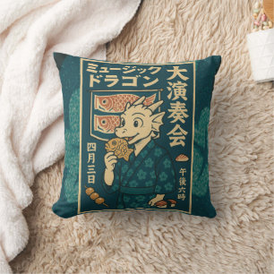 Retro japanischer Drache Kissen