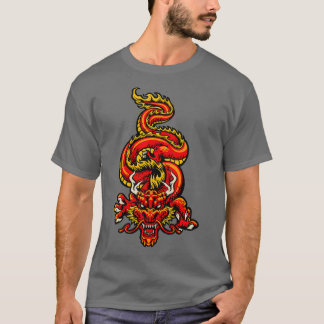 Retro japanischer Drache T-Shirt