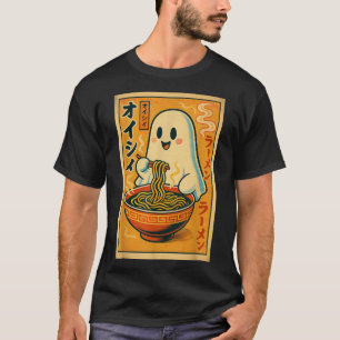 Retro Japanischer Geist Eating Ramen Kawaii Art T-Shirt