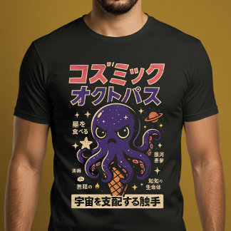 Retro-Japanischer Oktopus T-Shirt