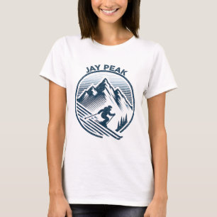 Retro Jay Peak Vermont Skifahren Skifahrer Blau Vi T-Shirt