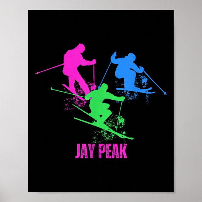 Retro Jay Peak Vermont Skiing Skier 90er Poster (Vorne)