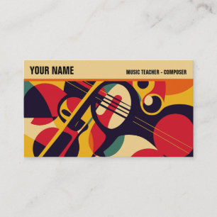 Retro Jazz Abstrakt Music Beruflich Visitenkarte