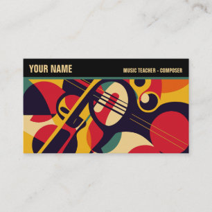 Retro Jazz Abstrakt Music Beruflich Visitenkarte