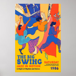 Retro Jazz Dance Art Print 1986 'The Big Swing' Poster