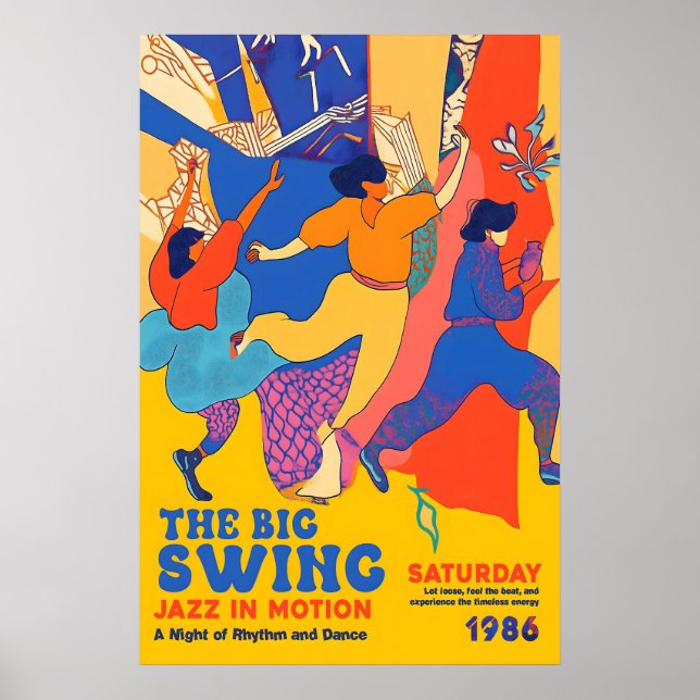 Retro Jazz Dance Art Print 1986 'The Big Swing' Poster (Vorne)