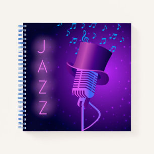 Retro Jazz Mic Square Notebook Notizbuch