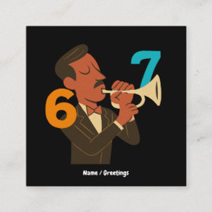 Retro Jazz Spirit 67 – Festival im Stil der Mitte Quadratische Visitenkarte