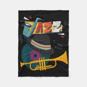 Retro-Jazz-Trompeten Lustiger Spieler Musikfestiva Fleecedecke