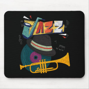 Retro-Jazz-Trompeten Lustiger Spieler Musikfestiva Mousepad