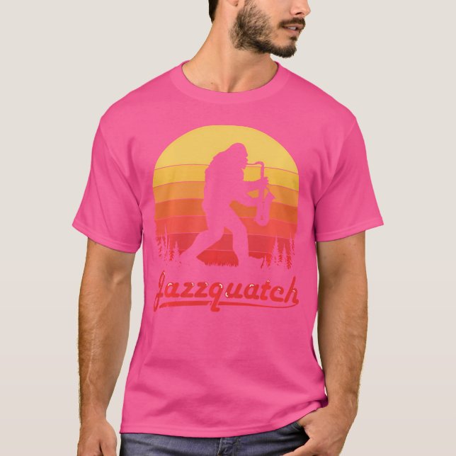 Retro Jazzquatch Sasquatch Jazz Musiker Funny Sax T-Shirt (Vorderseite)