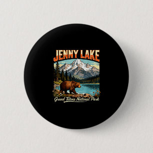 Retro Jenny Lake Grand Tetons Nationalpark Wandern Button