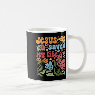 Retro Jesus Christus Rettete mein Leben Boho Flora Kaffeetasse