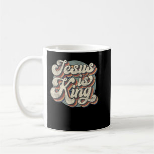 Retro Jesus ist König Christliche Bibel Religiöse  Kaffeetasse