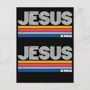 Retro Jesus König Christlich  Postkarte