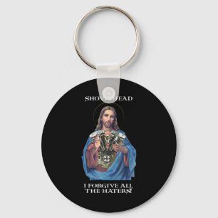 Retro Jesus Shovelhead Ich vergebe allen Hassern B Schlüsselanhänger