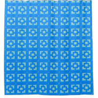 Retro Jet Set Blue Trellis Duschvorhang