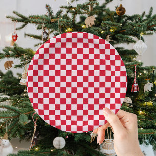 Retro-Jingle-und-Mingle-Weihnachten-Schachbrett Ro Pappteller