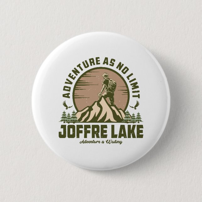 Retro Joffre Lake Wine Button (Vorderseite)