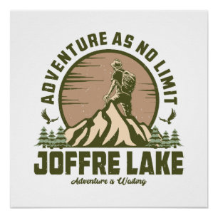 Retro Joffre Lake Wine Poster