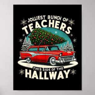 Retro Jolliest Lehrer Weihnachtsfeiertag Poster