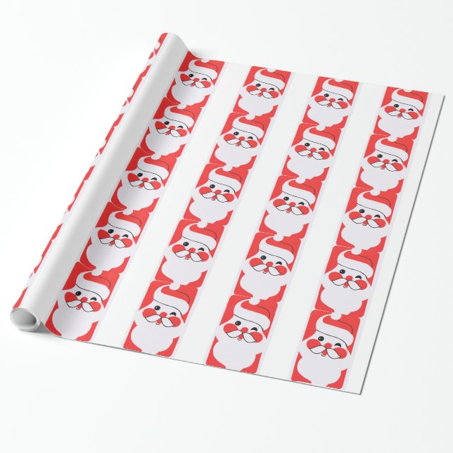 Retro Jolly Santa Claus Geschenkpapier (Ungerollt)