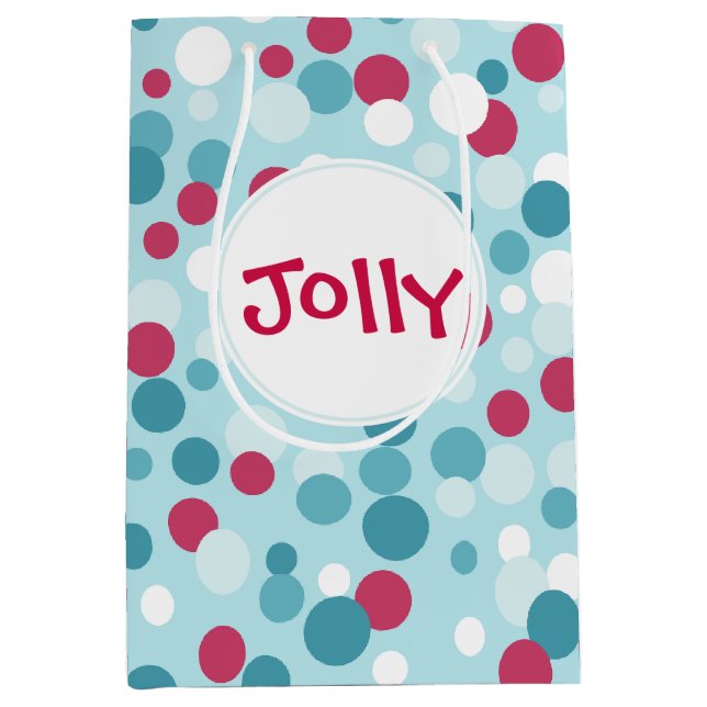 Retro Jolly Weihnachtsgeschenktasche Mittlere Geschenktüte (Vorderseite)