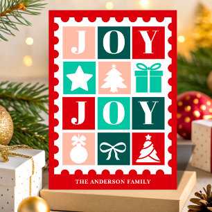 Retro-Joy-Weihnachtspoststempel Feiertagskarte