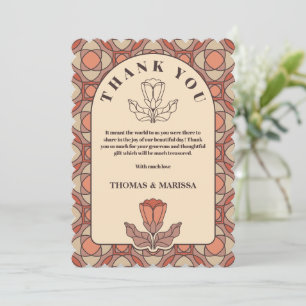 Retro-Jugendstil-Dankeskarten für die Hochzeit Dankeskarte