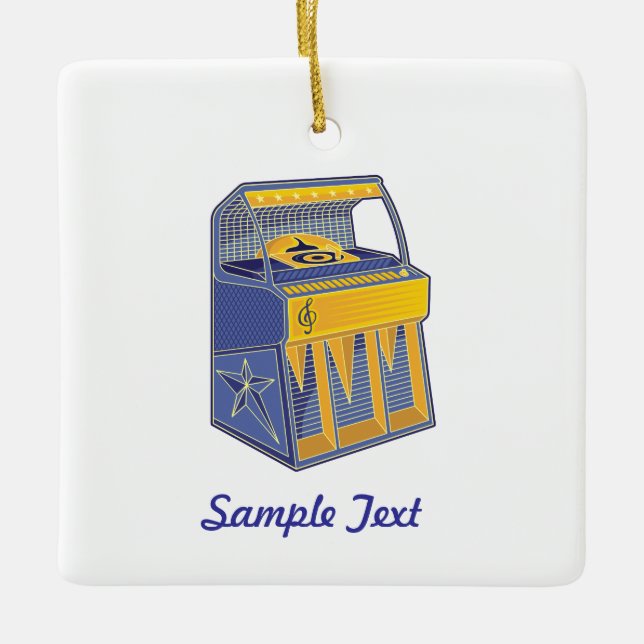 Retro Jukebox Keramikornament (Vorderseite)