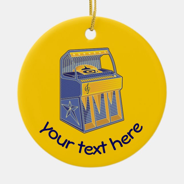 Retro Jukebox Keramikornament (Vorne)