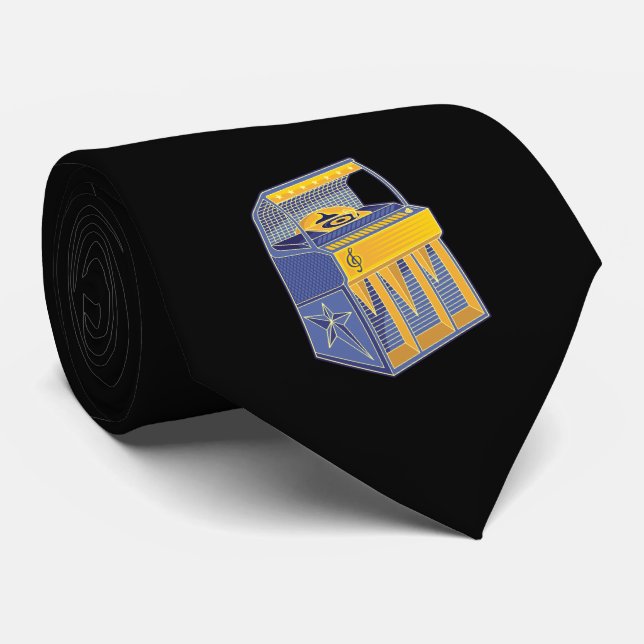 Retro Jukebox Krawatte (Gerollt)