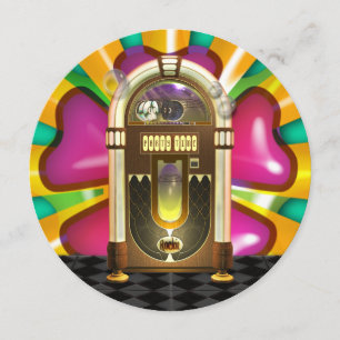 Retro-Jukebox-Party-Einladungen Einladung