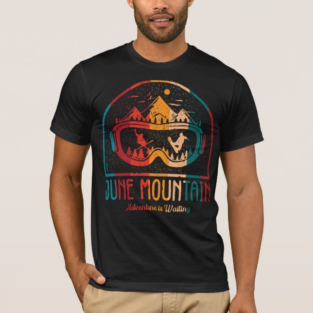 Retro June Mountain Ski Adventure T-Shirt (Vorderseite)