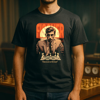 Retro Junger Bobby Fischer "Schach ist Krieg" Zita T-Shirt